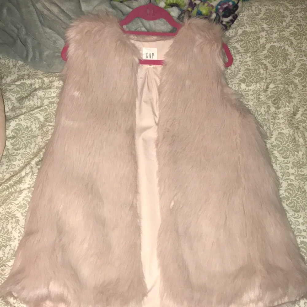 Pink fur vest